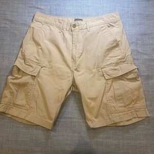Levi Strauss Cargo Shorts Mens Tan Khaki Utility Pockets Straight Fit Size 34